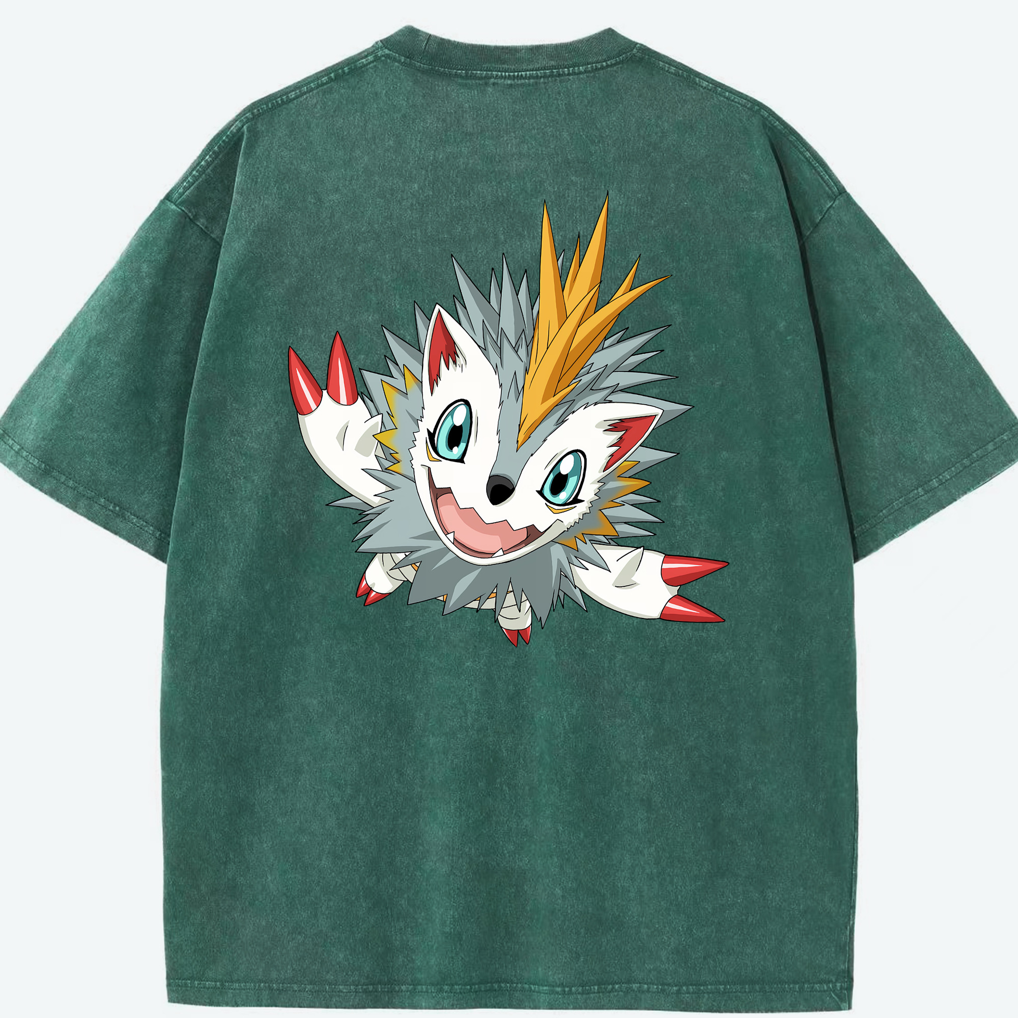 （画像用） Digimon デジタルモンスター/デジモン 綿100% ヴィンテージ風 半袖Tシャツ（背面プリント）